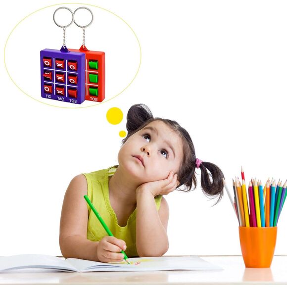 24 Packs Tic-Tac-Toe Keychain Game Pendant Mini Portable Pocket Board Games - Picture 7 of 7